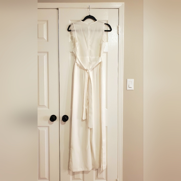 WHITE JUMPSUIT WITH LACE DETAIL - Picture 2 of 3